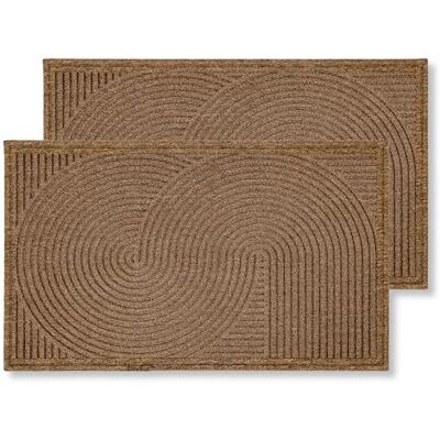Astra Deurmat voor buiten, duurzaam, vuilafstotend, weerbestendig, antislip, voor entree en balkon, 2 stuks, 60 x 90 cm, beige Astra Deurmat voor buiten, duurzaam, vuilafstotend, weerbestendig, antislip, voor entree en balkon, 2 stuks, 60 x 90 cm, beige