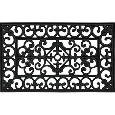 Relaxdays Rubberen deurmat, LXP 75 x 45 cm, antislip, weerbestendig, voor binnen en buiten, zwart Relaxdays Rubberen deurmat, LXP 75 x 45 cm, antislip, weerbestendig, voor binnen en buiten, zwart