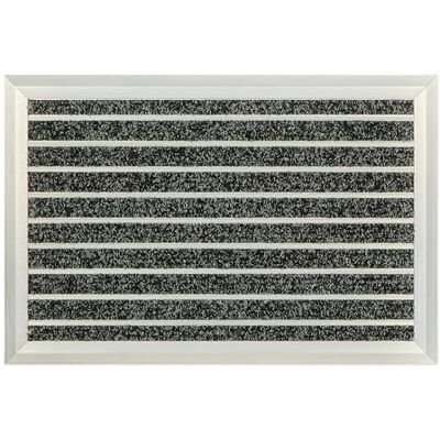 Relaxdays Deurmat, van aluminium, antislip, voor binnen en buiten, weerbestendig, zilver/zwart, 60 x 40 cm Relaxdays Deurmat, van aluminium, antislip, voor binnen en buiten, weerbestendig, zilver/zwart, 60 x 40 cm
