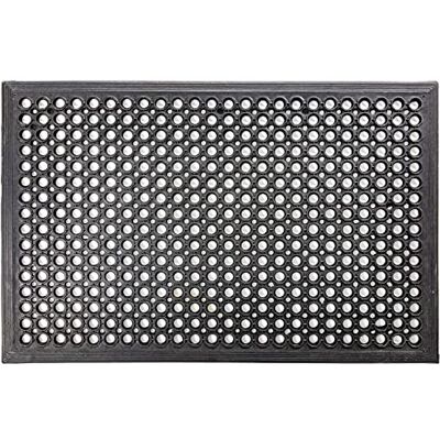 ANRO Rubberen mat met rubberen ring, antislip, voor binnen en buiten, ideaal voor entree, huis, tuin, 60 x 90 cm, zwart ANRO Rubberen mat met rubberen ring, antislip, voor binnen en buiten, ideaal voor entree, huis, tuin, 60 x 90 cm, zwart