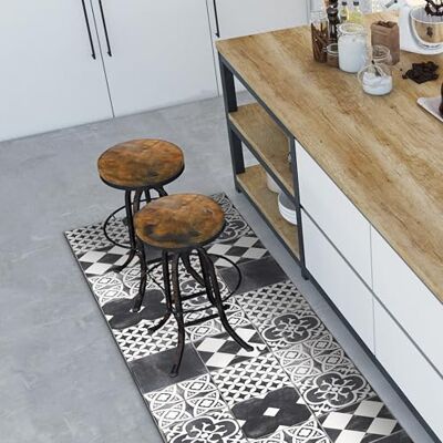 CREARREDA Keukentapijt, 120 x 50 cm, Cementine Ardesia vinyl, antislip en wasbaar, keukentapijt van vinyl, wasbaar, 100% Made in Italy, 83518 CREARREDA Keukentapijt, 120 x 50 cm, Cementine Ardesia vinyl, antislip en wasbaar, keukentapijt van vinyl, wasbaar, 100% Made in Italy, 83518
