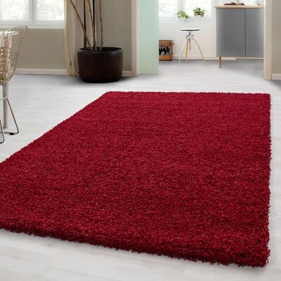 Carpetsale24 Hoogpolig shaggy tapijt voor de woonkamer, onderhoudsarm, getest op schadelijke stoffen, poolhoogte: 3 cm, Öko-Tex standaard, afmetingen: 80 x 250 cm, kleur: rood Carpetsale24 Hoogpolig shaggy tapijt voor de woonkamer, onderhoudsarm, getest op schadelijke stoffen, poolhoogte: 3 cm, Öko-Tex standaard, afmetingen: 80 x 250 cm, kleur: rood