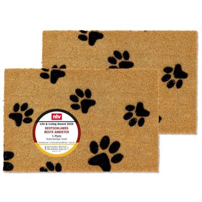 Astra Set van 2 kokosmatten voor binnen en buiten, 40 x 60 cm Antislip deurmat voor binnen en buiten, weerbestendig, kokosvezel Astra Set van 2 kokosmatten voor binnen en buiten, 40 x 60 cm Antislip deurmat voor binnen en buiten, weerbestendig, kokosvezel
