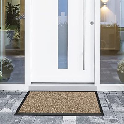 casa pura Deurmat voor de ingang , antislip, stofdicht, voor binnen, wasbaar, zeer absorberend, beige zwart, 40 x 60 cm. casa pura Deurmat voor de ingang , antislip, stofdicht, voor binnen, wasbaar, zeer absorberend, beige zwart, 40 x 60 cm.