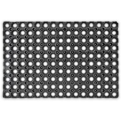 Relaxdays 10013939 Rubberen deurmat antislip 40 x 60 cm weerbestendig regen sneeuw vloermat voor binnen en buiten voetwisser vuil antislip zwart Relaxdays 10013939 Rubberen deurmat antislip 40 x 60 cm weerbestendig regen sneeuw vloermat voor binnen en buiten voetwisser vuil antislip zwart