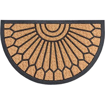 HANSE Home Deurmat van kokosvezel en rubber, halfrond, voor binnen en buiten, natuur, decoratie voor buiten, weerbestendig, antislip, voor hal, terras, HANSE Home Deurmat van kokosvezel en rubber, halfrond, voor binnen en buiten, natuur, decoratie voor buiten, weerbestendig, antislip, voor hal, terras,