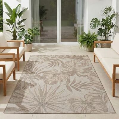Carpetsale24 Outdoortapijt, beige, 280 x 370 cm, weerbestendig en uv-bestendig, ideaal voor keuken, balkon, terras, woonkamer en eetkamer, motief palmboom Carpetsale24 Outdoortapijt, beige, 280 x 370 cm, weerbestendig en uv-bestendig, ideaal voor keuken, balkon, terras, woonkamer en eetkamer, motief palmboom