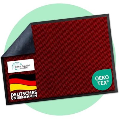 Floordirekt Sky Novo Premium deurmat voor de ingang, 60 x 90 cm, rood, voor binnen en buiten, antislip, wasbaar, voor hal, voordeur Floordirekt Sky Novo Premium deurmat voor de ingang, 60 x 90 cm, rood, voor binnen en buiten, antislip, wasbaar, voor hal, voordeur