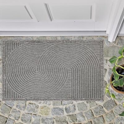 Astra Deurmat voor buiten, antislip, weerbestendig, deurmat voor buiten voor ingang en balkon, duurzame deurmat 60 x 90 cm, grijs Astra Deurmat voor buiten, antislip, weerbestendig, deurmat voor buiten voor ingang en balkon, duurzame deurmat 60 x 90 cm, grijs