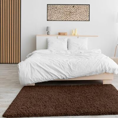VIMODA Prime Shaggy hoogpolig gemêleerd tapijt, modern vloerkleed voor woonkamer of slaapkamer, afmetingen: 150 cm vierkant Bruin, 160 x 220 cm VIMODA Prime Shaggy hoogpolig gemêleerd tapijt, modern vloerkleed voor woonkamer of slaapkamer, afmetingen: 150 cm vierkant Bruin, 160 x 220 cm