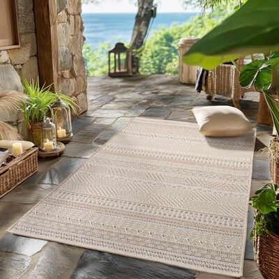 SIMPEX Vloerkleed voor buiten, beige, 80 x 150 cm, hal, weerbestendig, uv-bestendig, onderhoudsvriendelijk, Scandinavisch design, boho, voor keuken, balkon, terras, woonkamer SIMPEX Vloerkleed voor buiten, beige, 80 x 150 cm, hal, weerbestendig, uv-bestendig, onderhoudsvriendelijk, Scandinavisch design, boho, voor keuken, balkon, terras, woonkamer