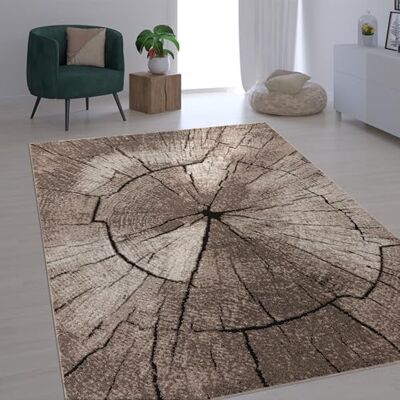 Paco Home Tapijt Elegant design voor woonkamer, boomstam, natuur, grijs, bruin, beige, afmetingen: 80 x 150 cm Paco Home Tapijt Elegant design voor woonkamer, boomstam, natuur, grijs, bruin, beige, afmetingen: 80 x 150 cm