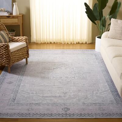 SAFAVIEH Distressed Arizona Collection machinewasbaar en antislip tapijt, ideaal voor drukbezochte ruimtes, Arizona collectie, laagpolig, rood en ivoor, 183 x 183 cm SAFAVIEH Distressed Arizona Collection machinewasbaar en antislip tapijt, ideaal voor drukbezochte ruimtes, Arizona collectie, laagpolig, rood en ivoor, 183 x 183 cm