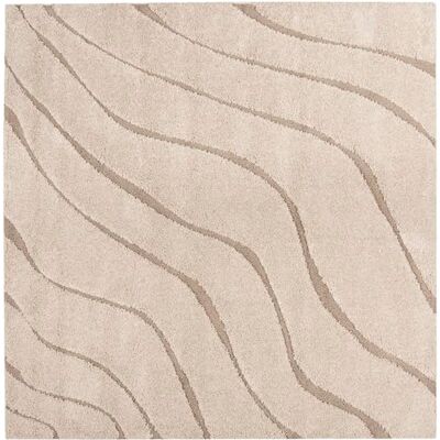 SAFAVIEH Florida Shag Collection Hoogpolig tapijt voor woonkamer, eetkamer, slaapkamer, crème en beige, 122 x 122 cm SAFAVIEH Florida Shag Collection Hoogpolig tapijt voor woonkamer, eetkamer, slaapkamer, crème en beige, 122 x 122 cm