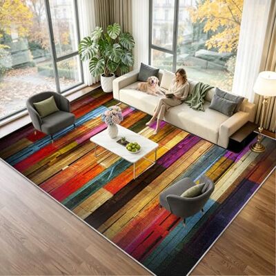 Voxirum Vloerkleed voor slaapkamer, woonkamer, zacht, antislip, rechthoekig, modern geometrisch patroon, tapijt voor slaapkamer, volwassenen, buiten, binnen, eetkamer, kantoor, keuken, laagpolig, decoratie Voxirum Vloerkleed voor slaapkamer, woonkamer, zacht, antislip, rechthoekig, modern geometrisch patroon, tapijt voor slaapkamer, volwassenen, buiten, binnen, eetkamer, kantoor, keuken, laagpolig, decoratie