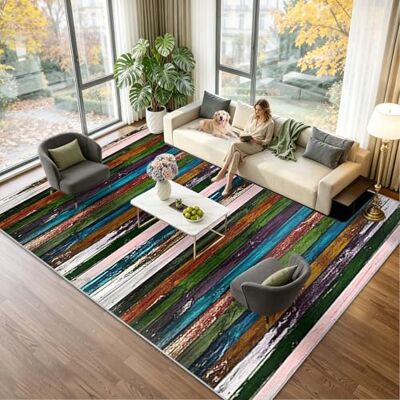 Voxirum Vloerkleed voor woonkamer, modern geometrisch patroon, groot formaat, voor slaapkamer, volwassenen, modern, laagpolig, tapijt voor slaapkamer en woonkamer, decoratief tapijt, tienerkamer, 70 x 100 cm Voxirum Vloerkleed voor woonkamer, modern geometrisch patroon, groot formaat, voor slaapkamer, volwassenen, modern, laagpolig, tapijt voor slaapkamer en woonkamer, decoratief tapijt, tienerkamer, 70 x 100 cm