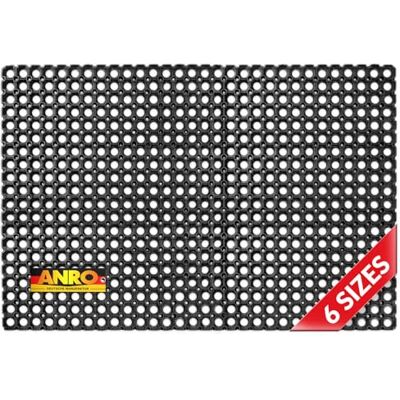 ANRO Rubberen mat honingraat met geperforeerd patroon, afmetingen 80 x 120 cm, hoogte 23 mm, deurmat voor binnen en buiten ANRO Rubberen mat honingraat met geperforeerd patroon, afmetingen 80 x 120 cm, hoogte 23 mm, deurmat voor binnen en buiten