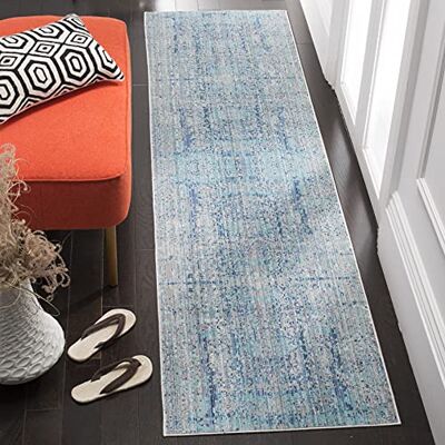 SAFAVIEH Tapijt voor binnen, metro-mod, geweven, Mystique collectie, MYS971, in hemelsblauw/multi, 69 x 244 cm voor woonkamer, slaapkamer of elke andere binnenruimte van . SAFAVIEH Tapijt voor binnen, metro-mod, geweven, Mystique collectie, MYS971, in hemelsblauw/multi, 69 x 244 cm voor woonkamer, slaapkamer of elke andere binnenruimte van .