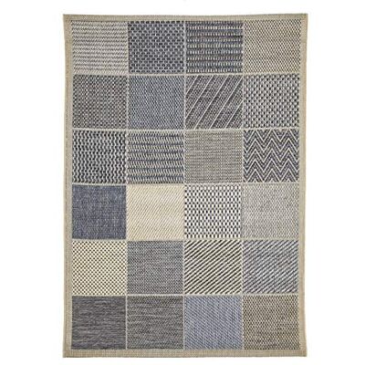 andiamo Weer- en waterbestendig tapijt voor binnen en buiten Platbinding Korte pool 120 x 170 cm Beige/blauw andiamo Weer- en waterbestendig tapijt voor binnen en buiten Platbinding Korte pool 120 x 170 cm Beige/blauw
