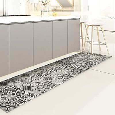 CREARREDA Keukenpan, 240 cm x 50 cm, grijs, antislip, wasbaar, van vinyl, voor de keuken, antislip, voor de keuken, 100% Made in Italy CREARREDA Keukenpan, 240 cm x 50 cm, grijs, antislip, wasbaar, van vinyl, voor de keuken, antislip, voor de keuken, 100% Made in Italy