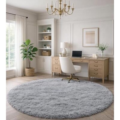 ROHATIM Rond vloerkleed voor woonkamer, Shaggy, slaapkamer, groot formaat, pluizig tapijt, tapijt voor slaapkamer, decoratief tapijt, moderne stijl, voor woonkamer, slaapkamer, bank, mat (grijs, Ø 120 ROHATIM Rond vloerkleed voor woonkamer, Shaggy, slaapkamer, groot formaat, pluizig tapijt, tapijt voor slaapkamer, decoratief tapijt, moderne stijl, voor woonkamer, slaapkamer, bank, mat (grijs, Ø 120