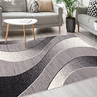 Mazovia Modern tapijt tapijt voor slaapkamer, woonkamer en eetkamer robuust zacht laagpolig tapijt Oeko-Tex woonkamertapijt collectie ATENA grijs 120 x 170 cm Mazovia Modern tapijt tapijt voor slaapkamer, woonkamer en eetkamer robuust zacht laagpolig tapijt Oeko-Tex woonkamertapijt collectie ATENA grijs 120 x 170 cm