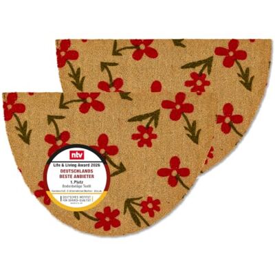 Astra Set van 2 kokosmatten voor binnen en buiten bloemen Antislip deurmat voor binnen en buiten, weerbestendig, kokosvezel Astra Set van 2 kokosmatten voor binnen en buiten bloemen Antislip deurmat voor binnen en buiten, weerbestendig, kokosvezel