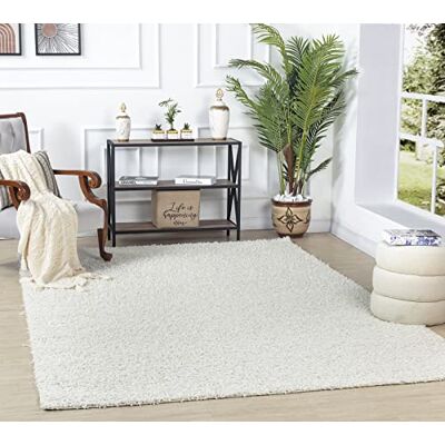 Livabliss Home Modern hoogpolig tapijt Berber zacht slaapkamer tapijt boho neutraal dik pluche onderhoudsvriendelijk 160 x 220 cm wit Livabliss Home Modern hoogpolig tapijt Berber zacht slaapkamer tapijt boho neutraal dik pluche onderhoudsvriendelijk 160 x 220 cm wit