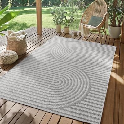 SIMPEX Vloerkleed voor buiten, grijs, 240 x 340 cm, weerbestendig, uv-bestendig, onderhoudsvriendelijk, Scandinavisch design, boho, voor keuken, balkon, terras, tuin, woonkamer SIMPEX Vloerkleed voor buiten, grijs, 240 x 340 cm, weerbestendig, uv-bestendig, onderhoudsvriendelijk, Scandinavisch design, boho, voor keuken, balkon, terras, tuin, woonkamer