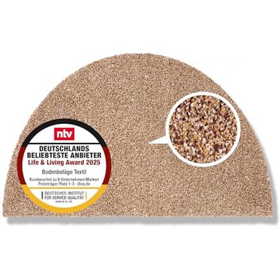 Astra Deurmat voor binnen, 60 x 100 cm, halfrond, schoonloopmat, beige, 100% katoen, wasbare vloermat, antislip, onderhoudsvriendelijk Astra Deurmat voor binnen, 60 x 100 cm, halfrond, schoonloopmat, beige, 100% katoen, wasbare vloermat, antislip, onderhoudsvriendelijk