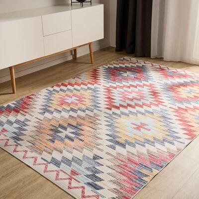 benuta Basic George Vloerkleed voor de woonkamer, meerkleurig, beige, 240 x 340 cm, wasbaar, rechthoekig, vintage, elegant, retro tapijt voor slaapkamer, hal, eetkamer benuta Basic George Vloerkleed voor de woonkamer, meerkleurig, beige, 240 x 340 cm, wasbaar, rechthoekig, vintage, elegant, retro tapijt voor slaapkamer, hal, eetkamer