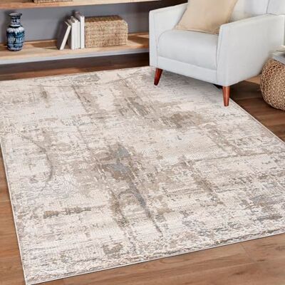 Mazovia Vloerkleed voor woonkamer, 80 x 150 cm, crème, abstract, zacht Tapijt voor slaapkamer, eetkamer, kantoor, beige, vloerverwarming, onderhoudsvriendelijk, geschikt voor huisdieren, kort haar Mazovia Vloerkleed voor woonkamer, 80 x 150 cm, crème, abstract, zacht Tapijt voor slaapkamer, eetkamer, kantoor, beige, vloerverwarming, onderhoudsvriendelijk, geschikt voor huisdieren, kort haar