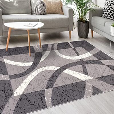 Mazovia Modern tapijt tapijt voor slaapkamer, woonkamer en eetkamer robuust zacht laagpolig tapijt Oeko-Tex woonkamertapijt collectie ATENA grijs 130 x 190 cm Mazovia Modern tapijt tapijt voor slaapkamer, woonkamer en eetkamer robuust zacht laagpolig tapijt Oeko-Tex woonkamertapijt collectie ATENA grijs 130 x 190 cm