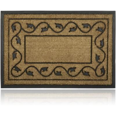 Relaxdays Rechthoekige deurmat van rubber en kokosvezels, decoratief, H x B x D 2 x 90 x 60 cm, naturel Relaxdays Rechthoekige deurmat van rubber en kokosvezels, decoratief, H x B x D 2 x 90 x 60 cm, naturel