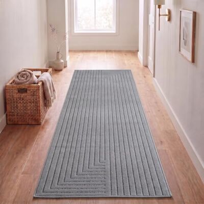 SIMPEX Haltapijt, 80 x 250 cm, grijs, laagpolig, 3D-effect, Scandinavisch Boheems motief, voor woonkamer, slaapkamer of terras SIMPEX Haltapijt, 80 x 250 cm, grijs, laagpolig, 3D-effect, Scandinavisch Boheems motief, voor woonkamer, slaapkamer of terras