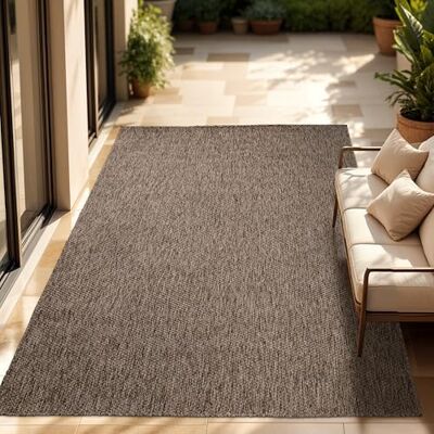 Paco Home Tapijt voor binnen en buiten, balkon, terras, keukentapijt, effen, gespikkeld, afmetingen: 200 x 280 cm, kleur: taupe Paco Home Tapijt voor binnen en buiten, balkon, terras, keukentapijt, effen, gespikkeld, afmetingen: 200 x 280 cm, kleur: taupe