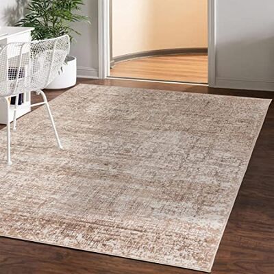 Mazovia Modern vloerkleed voor de woonkamer, groot formaat tapijt voor slaapkamer, volwassenen, modern, laagpolig tapijt voor slaapkamer en woonkamer, rug vintage abstract patroon, 160 x 230 cm, beige Mazovia Modern vloerkleed voor de woonkamer, groot formaat tapijt voor slaapkamer, volwassenen, modern, laagpolig tapijt voor slaapkamer en woonkamer, rug vintage abstract patroon, 160 x 230 cm, beige