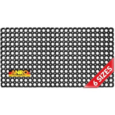 ANRO Rubberen mat honingraat met geperforeerd patroon, afmetingen 50 x 100 cm, hoogte 23 mm, deurmat voor binnen en buiten ANRO Rubberen mat honingraat met geperforeerd patroon, afmetingen 50 x 100 cm, hoogte 23 mm, deurmat voor binnen en buiten