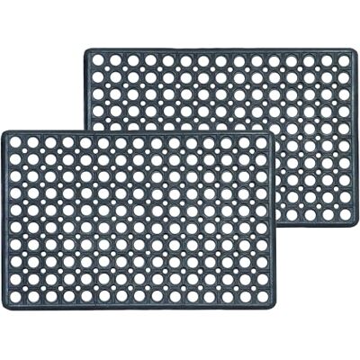 Astra Set van 2 rubberen matten, weerbestendig, zwart, outdoor, antislip, zeer robuust, 40 x 60 cm Astra Set van 2 rubberen matten, weerbestendig, zwart, outdoor, antislip, zeer robuust, 40 x 60 cm