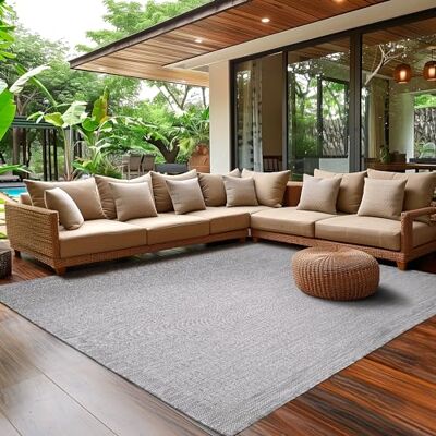 SIMPEX Tapijt voor binnen en buiten, 240 x 340 cm, grijs, effen, wasbaar, waterdicht, onderhoudsvriendelijk, plat weefsel, ideaal voor balkon, terras, tuin en keuken SIMPEX Tapijt voor binnen en buiten, 240 x 340 cm, grijs, effen, wasbaar, waterdicht, onderhoudsvriendelijk, plat weefsel, ideaal voor balkon, terras, tuin en keuken