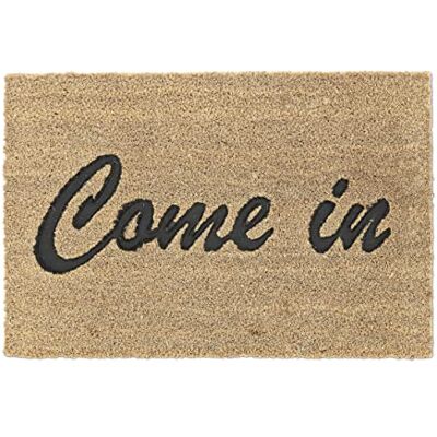 Relaxdays Kokos deurmat vuilvangmat "Come" weerbestendig voor binnen en buiten 40x60 cm natuur zwart Relaxdays Kokos deurmat vuilvangmat "Come" weerbestendig voor binnen en buiten 40x60 cm natuur zwart