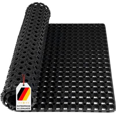 KARAT Octo Deurmat, rubberen brugmat, 23 mm dik, antislip, op alle etages, uitstekend drainageeffect (80 x 120 cm) KARAT Octo Deurmat, rubberen brugmat, 23 mm dik, antislip, op alle etages, uitstekend drainageeffect (80 x 120 cm)