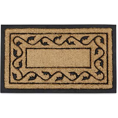 Relaxdays Deurmat van kokosvezels, 75 x 45 cm, antislip, decoratief patroon, natuur, 80 x 150 cm Relaxdays Deurmat van kokosvezels, 75 x 45 cm, antislip, decoratief patroon, natuur, 80 x 150 cm