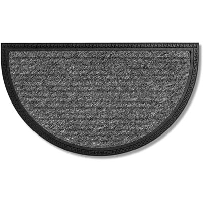 Astra Deurmat voor binnen en buiten, 40 x 70 cm, halve cirkel, grijze lijnen, antislip, vuilafstotend, duurzaam, deurmat voor treden Astra Deurmat voor binnen en buiten, 40 x 70 cm, halve cirkel, grijze lijnen, antislip, vuilafstotend, duurzaam, deurmat voor treden