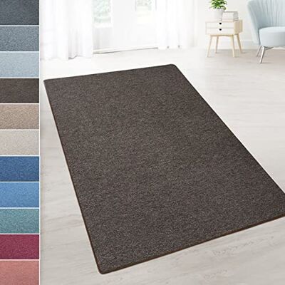 KARAT Elegant woonkamertapijt Zachte loper met randen zonder franjes Antislip antistatisch Duitse kwaliteit Duurzaam en onderhoudsvriendelijk tapijt London, donkerbruin 200 x 150 cm KARAT Elegant woonkamertapijt Zachte loper met randen zonder franjes Antislip antistatisch Duitse kwaliteit Duurzaam en onderhoudsvriendelijk tapijt London, donkerbruin 200 x 150 cm