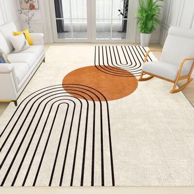 PAJEON Kindertapijt Geometrische Zonnelijnen Oranje Abstract Midden Eeuw Bohemian 80 x 150 cm Laagpolig Slaapkamer Tapijt, Binnendeurmat voor Woonkamer Slaapkamer PAJEON Kindertapijt Geometrische Zonnelijnen Oranje Abstract Midden Eeuw Bohemian 80 x 150 cm Laagpolig Slaapkamer Tapijt, Binnendeurmat voor Woonkamer Slaapkamer