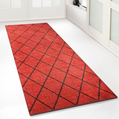 Floordirekt Loper met patroon Tapijt met fijne lussen Voor keuken, hal en woonkamer Oosters vintage ornament (80 x 350 cm, Cosenza rood) Floordirekt Loper met patroon Tapijt met fijne lussen Voor keuken, hal en woonkamer Oosters vintage ornament (80 x 350 cm, Cosenza rood)