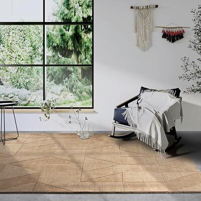 Villeroy & Boch Ursule Tapijt van natuurlijke wol, handgeweven, natuurlijk, bohemien wollen tapijt voor woonkamer, slaapkamer, eetkamer, hal, keuken, beige, 120 x 170 cm Villeroy & Boch Ursule Tapijt van natuurlijke wol, handgeweven, natuurlijk, bohemien wollen tapijt voor woonkamer, slaapkamer, eetkamer, hal, keuken, beige, 120 x 170 cm