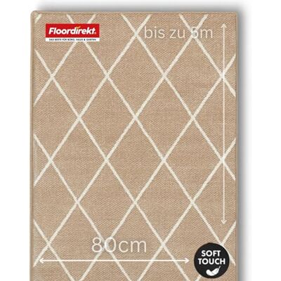 Floordirekt Cosenza Tapijt Modern ruitdesign Premium afwerking Antislip gelrug Verkrijgbaar in 4 kleuren en vele maten (80 x 150 cm, beige) Floordirekt Cosenza Tapijt Modern ruitdesign Premium afwerking Antislip gelrug Verkrijgbaar in 4 kleuren en vele maten (80 x 150 cm, beige)
