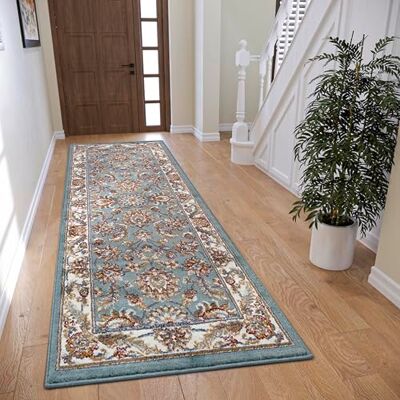 HANSE Home Reni Oosters tapijt, klassiek, dicht geweven met ornamenten en bloemenpatronen, zacht, laagpolig, voor slaapkamer, eetkamer, woonkamer, hal, mintcrème, 80 x 240 cm HANSE Home Reni Oosters tapijt, klassiek, dicht geweven met ornamenten en bloemenpatronen, zacht, laagpolig, voor slaapkamer, eetkamer, woonkamer, hal, mintcrème, 80 x 240 cm